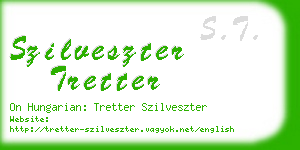 szilveszter tretter business card